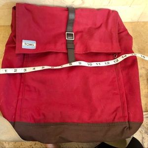 Toms red canvas unisex backpack